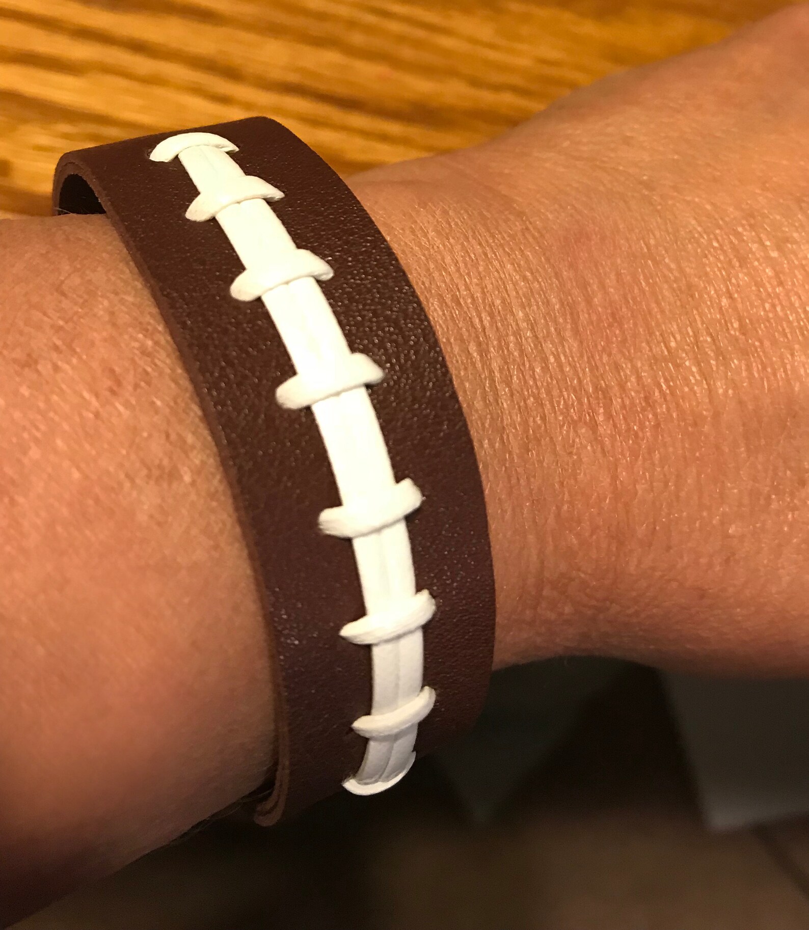 Leather Football Bracelet Etsy