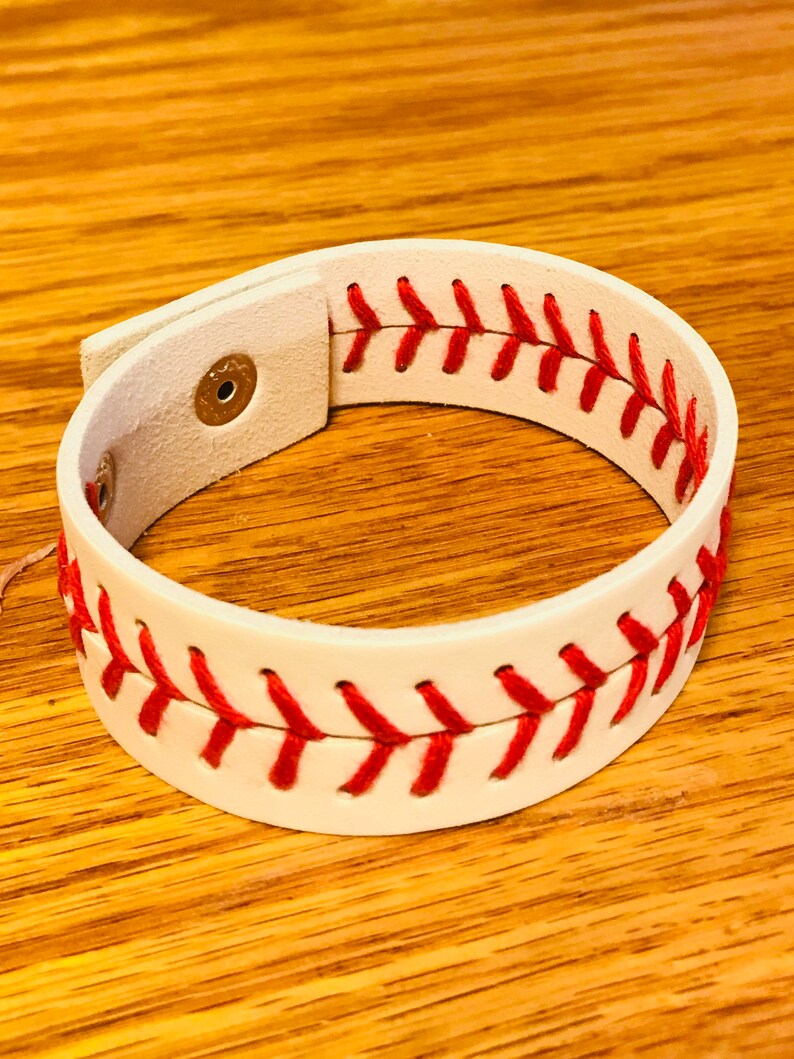 Leather Baseball Bracelet Etsy