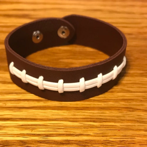 Leather Football Bracelet Etsy