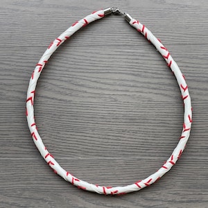 Leather Baseball Necklace