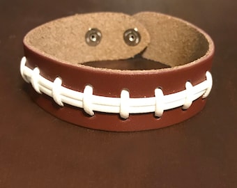Leather Football Bracelet