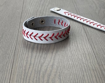 Leather Baseball Bracelet