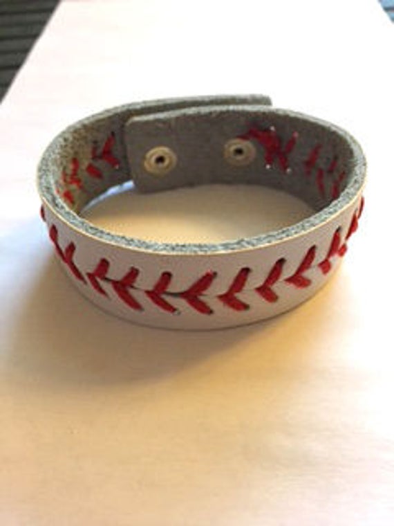 Leather Baseball Bracelet Etsy