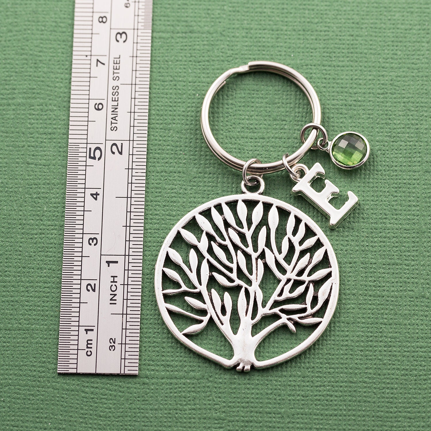 Personalized Tree Keychain Tree of Life Keyring Personalized Etsy