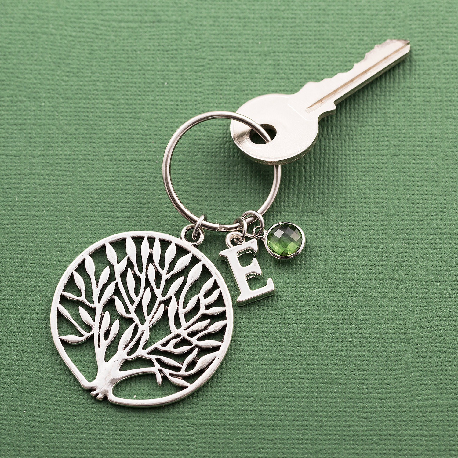 Personalized Tree Keychain Tree of Life Keyring Personalized Etsy