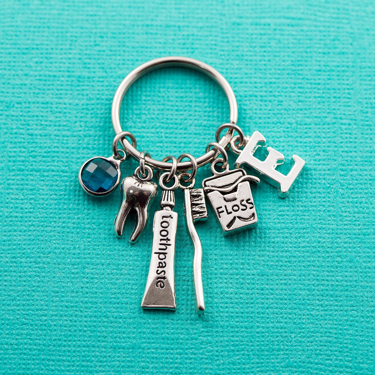 Personalized Dentist Keychain Dentist Keyring Custom Etsy