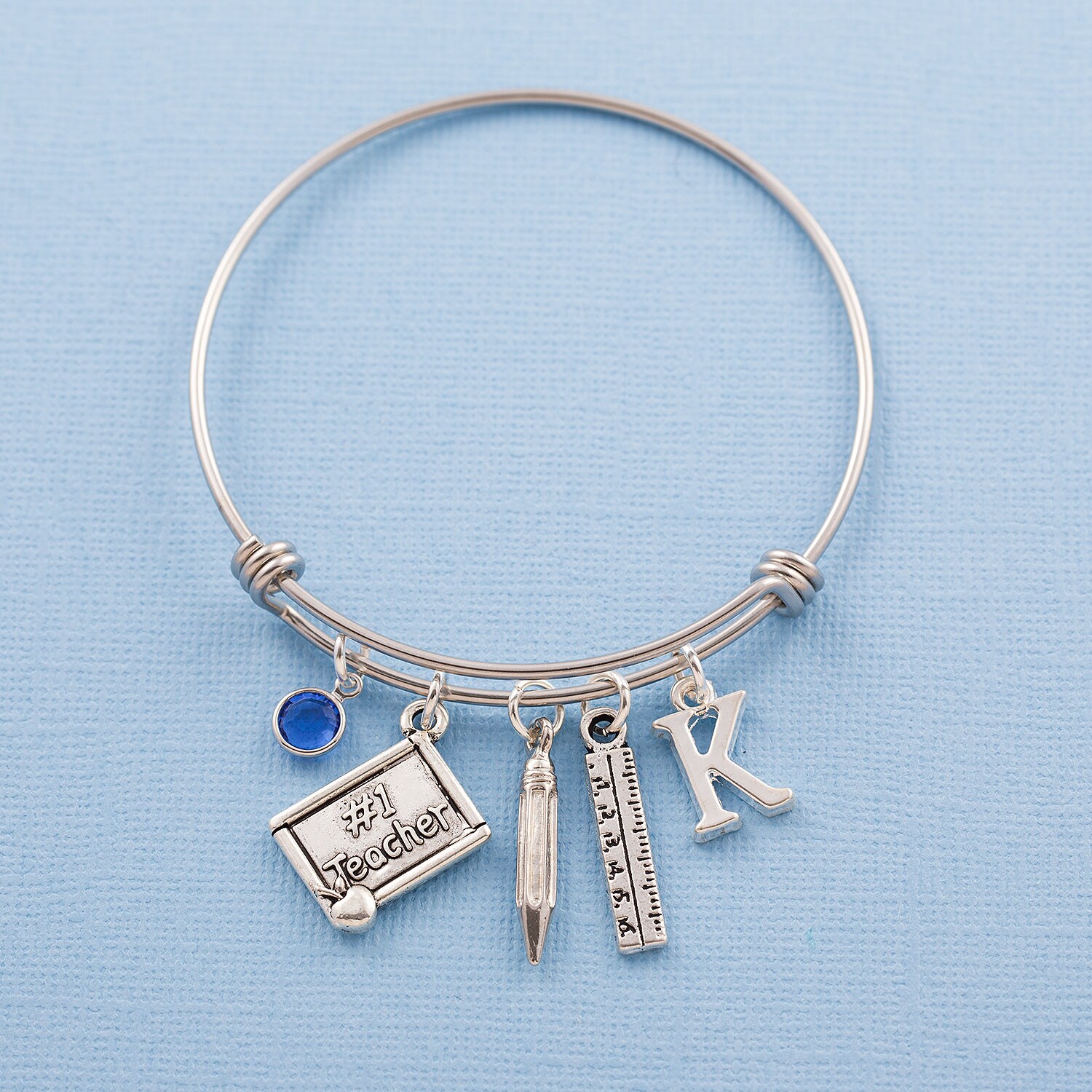 Personalized Teacher Bracelet Teacher Gift Steel Bangle Etsy UK