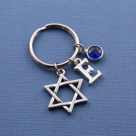 JEWISH STAR OF DAVID Pewter KEYCHAIN Key Ring JEWISH STAR OF DAVID Pewter KEYCHAIN Key Ring
