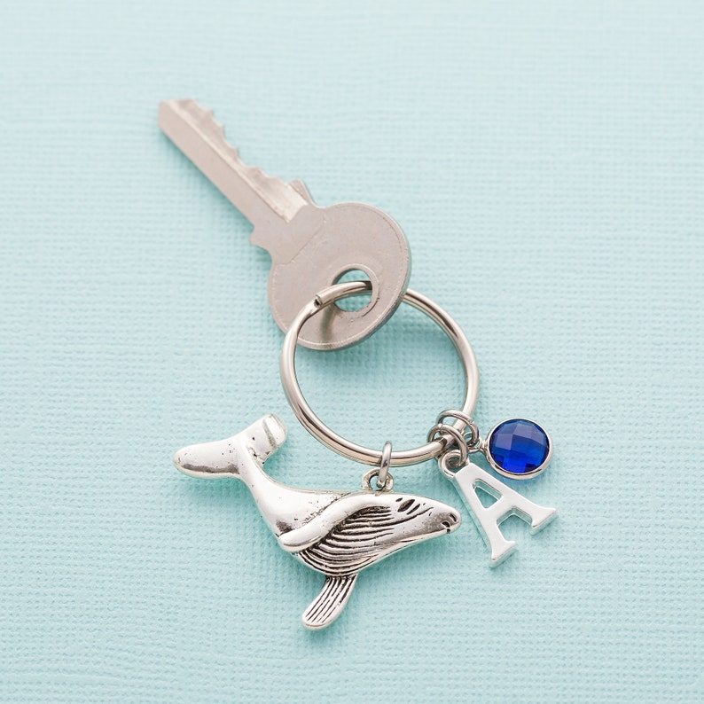 Personalised Whale Keyring Whale Keychain Custom Keychain Etsy
