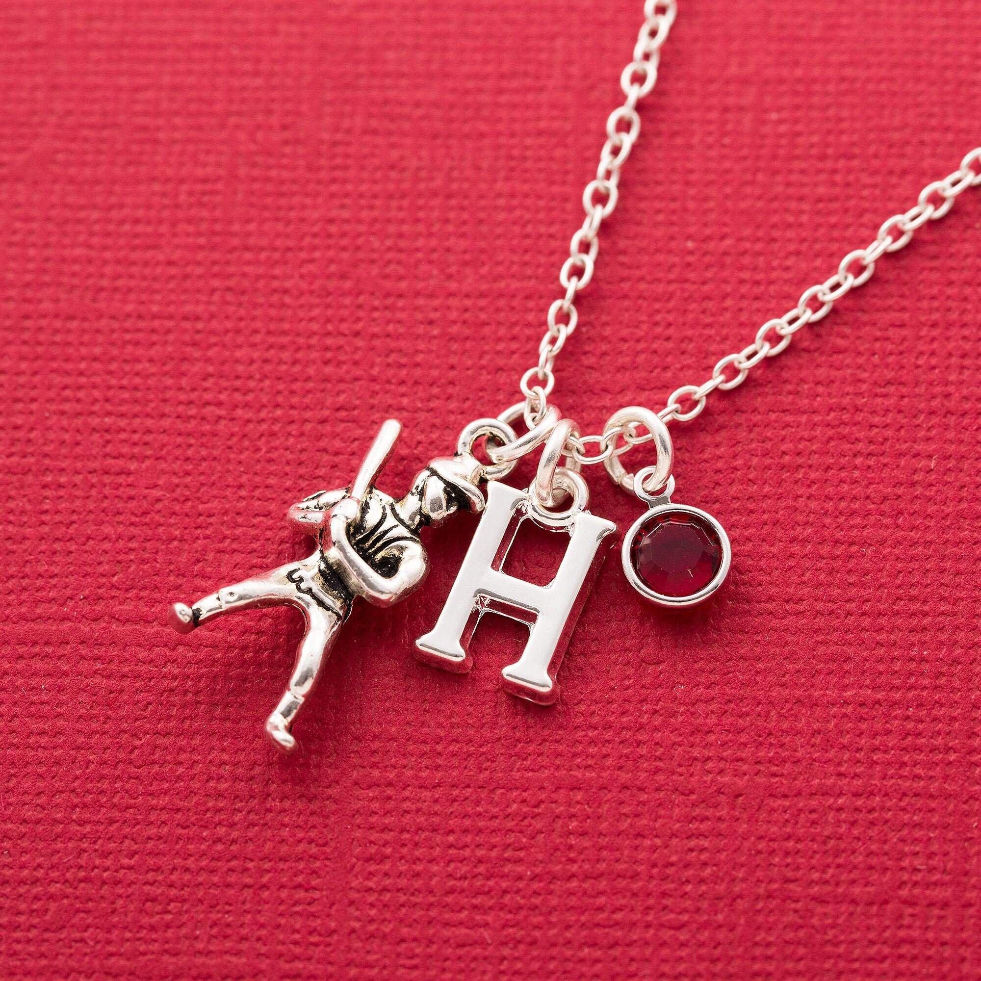 Baseball Player Necklace Personalized Jewelry Initial Etsy