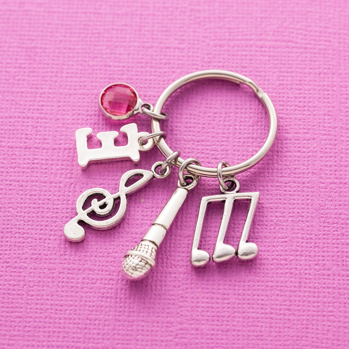Personalized microphone keychain microphone keyring custom Etsy