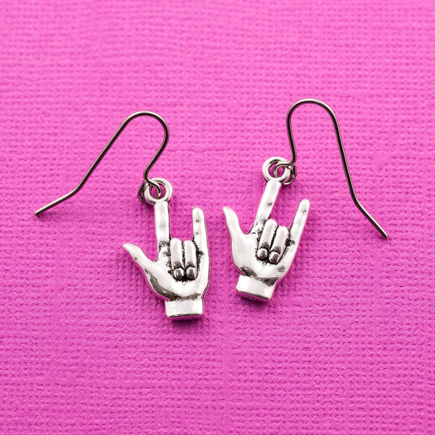 I love you sign shop language earrings