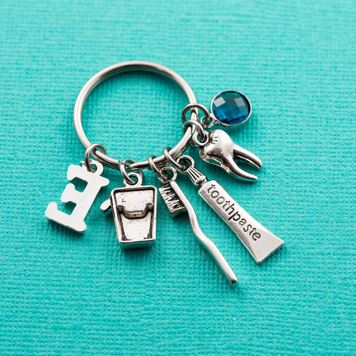 Personalized Dentist Keychain Dentist Keyring Custom Etsy