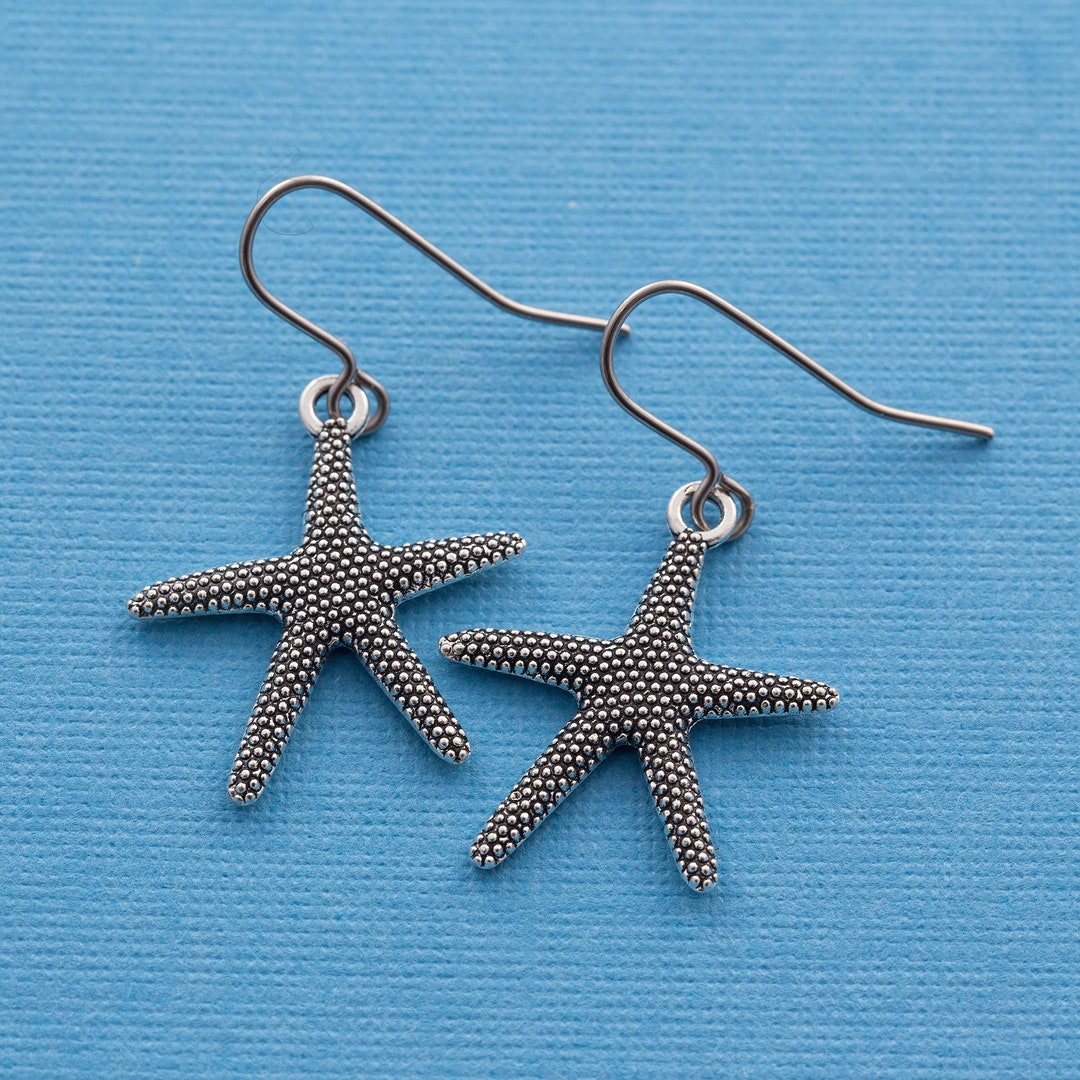 Starfish sea star charms, Nickel free, Hypoallergenic jewelry making