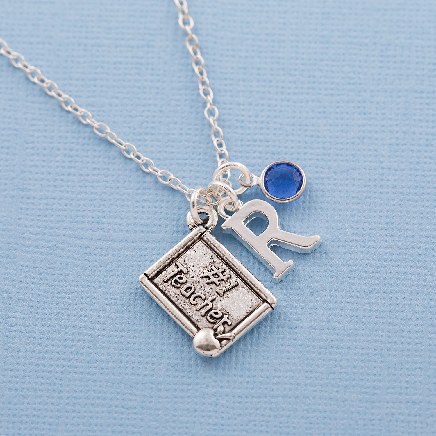 Personalized Teacher Necklace Teacher Gift Initial Necklace Etsy