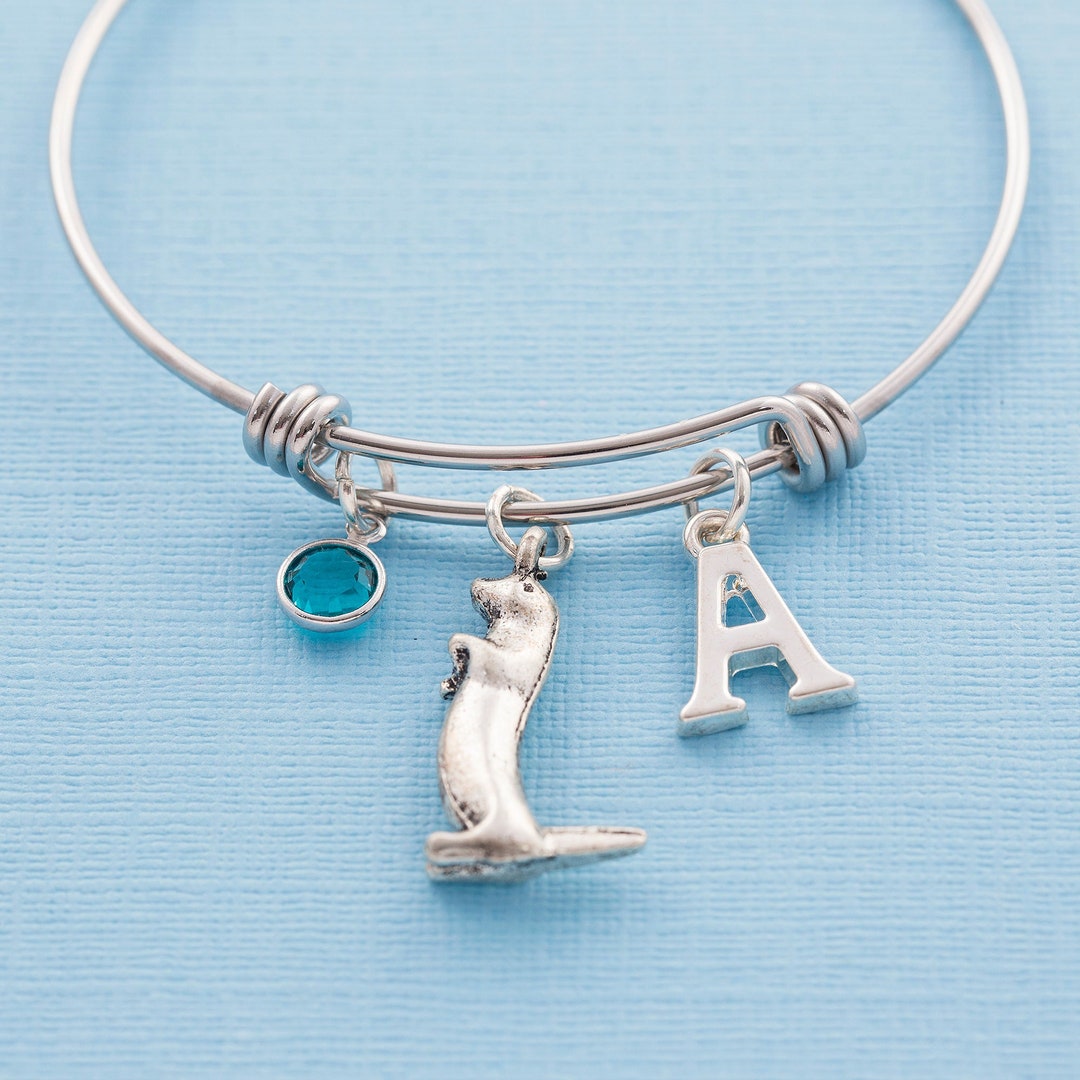 Personalised Otter Charm Bracelet Hypoallergenic Steel Etsy UK