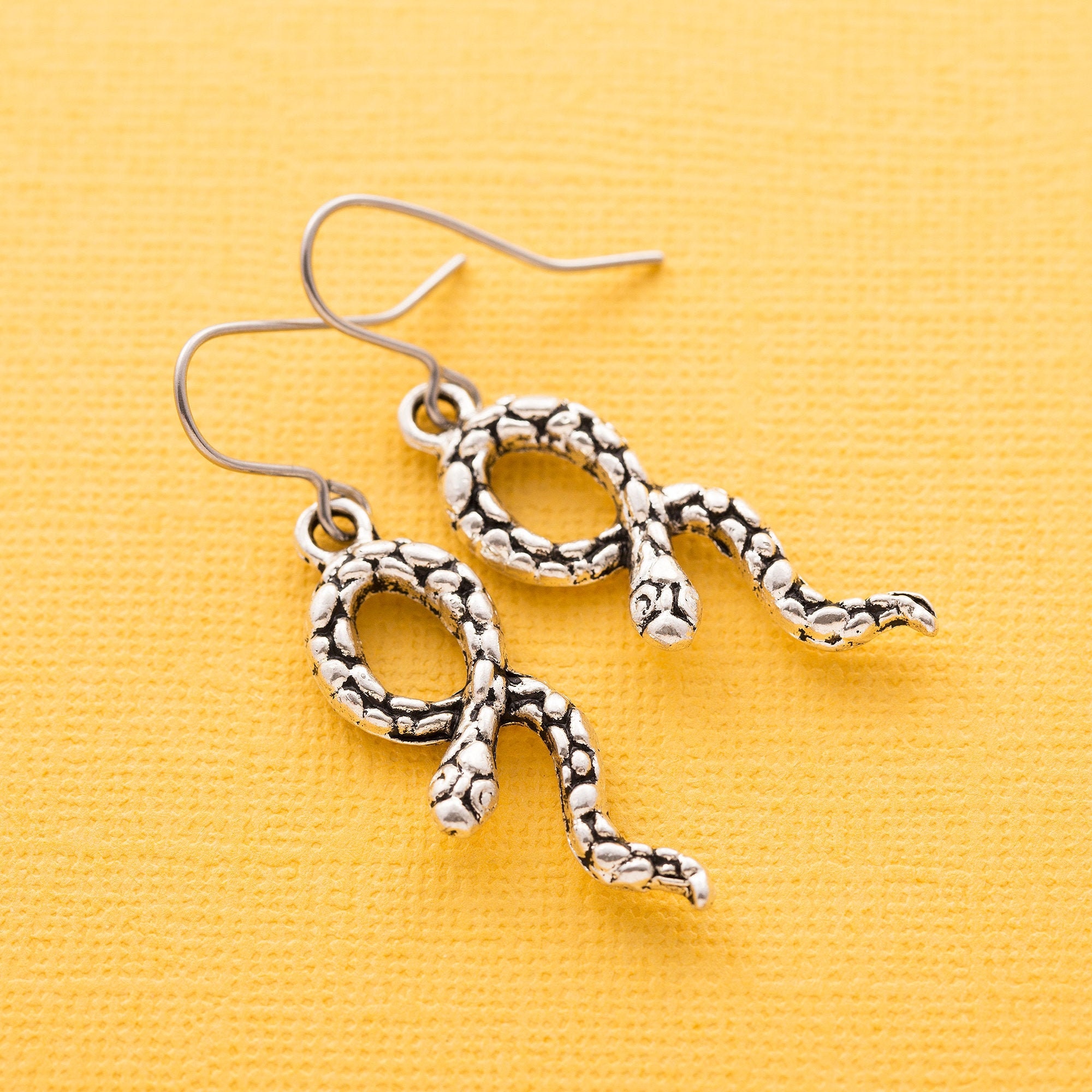 Snake earrings snake jewellery hypoallergenic steel ear Etsy