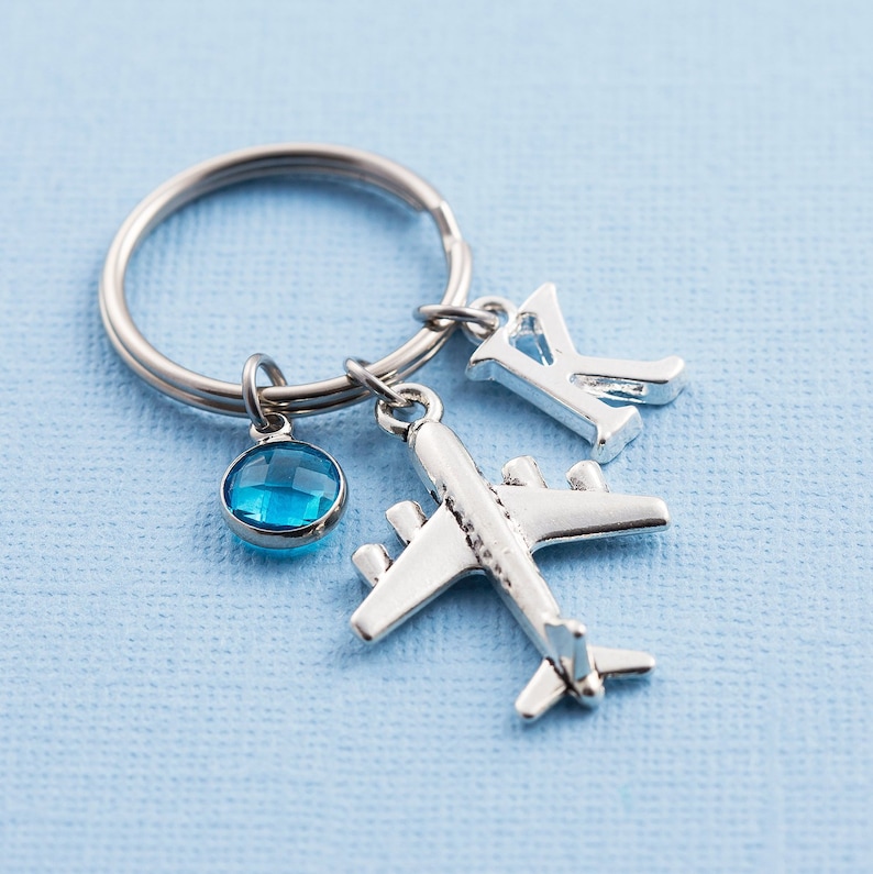 Personalized Airplane Keychain Aeroplane Keyring Custom Etsy