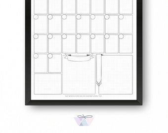 VERTICAL monthly planner | Infinite Monthly Calendar | monthly planner | Monthly calendar | organization