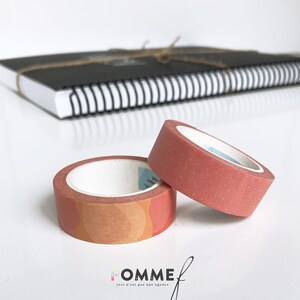 Decorative adhesive tapes| Vintage Rose Orangé | Duo Washi tape |  Planner craft tape | Decorative ribbons