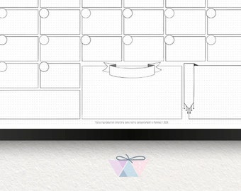 HORIZONTAL monthly planner | Infinite Monthly Calendar | monthly planner | Monthly calendar | organization