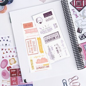 Autocollants DUO BONHEUR Rose et Mauve | Couleurs | Autocollants Réutilisables | Planificateurs | Planner stickers | stickers | organisation