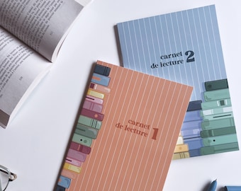 DUO CARNET de lecture | Style bullet Journal | Suivi des livres | Book Lover | Organisateur | Journal de lecture