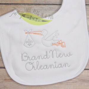 Brand New Orleans Baby Bib, New Orleans Baby Gift, NOLA Baby Gift