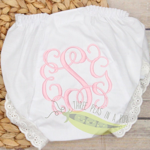 Baby Girl Monogrammed Bloomers/Diaper Cover