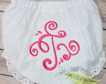 Baby Girl Monogrammed Bloomers/Diaper Cover