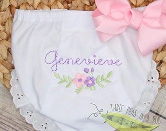 Baby Girl Monogrammed Bloomers/Diaper Cover