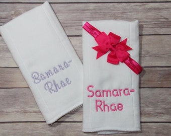 Baby Monogram Personalized Burp Cloths