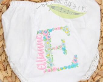 Baby Girl Monogrammed Bloomers/Diaper Cover