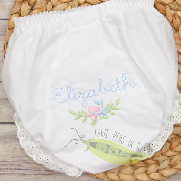 Baby Girl Monogrammed Bloomers/Diaper Cover