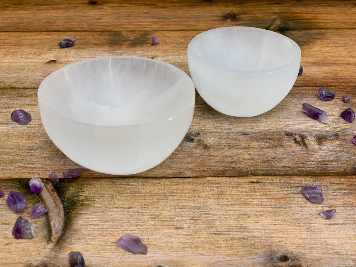 Selenite Crystal Bowl Crystal Charging Bowl Cleansing Bowl Etsy