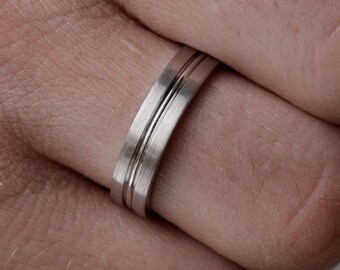 メンズ 14金無垢結婚指輪、つや消しマット仕上げ - Etsy 日本