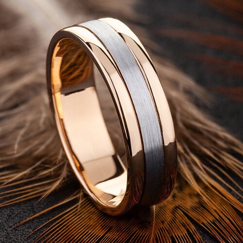 Mens Wedding Band. Ring for Men. Two 