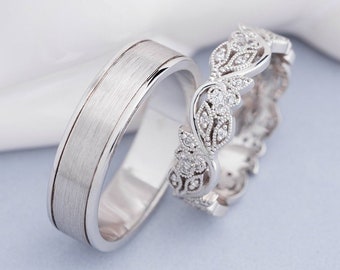 His And Hers Wedding Bands Etsy