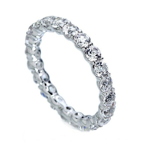 White Gold Eternity Band. Gold Eternity Ring. Wedding band women. Gold Wedding Ring. Womens wedding band. Ring for her. Infinity ring.