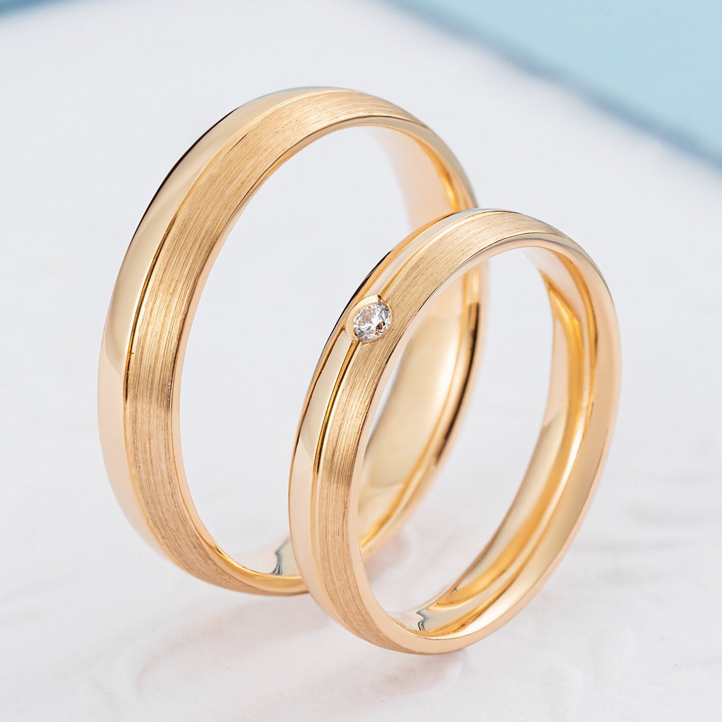 United Hearts Joinable Gold Couple Rings