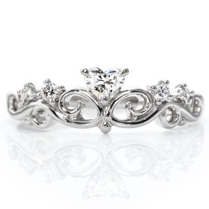Gold princess crown ring. Delicate ring for her