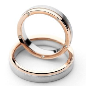 Diamond wedding bands. Wedding rings with diamonds. His and hers wedding bands. Matching wedding rings. Couple wedding rings.