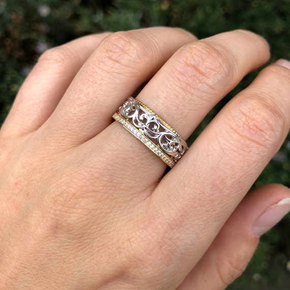 Diamond Anniversary Ring 1-1/2 ct tw Emerald-cut/Round 14K Gold | Jared