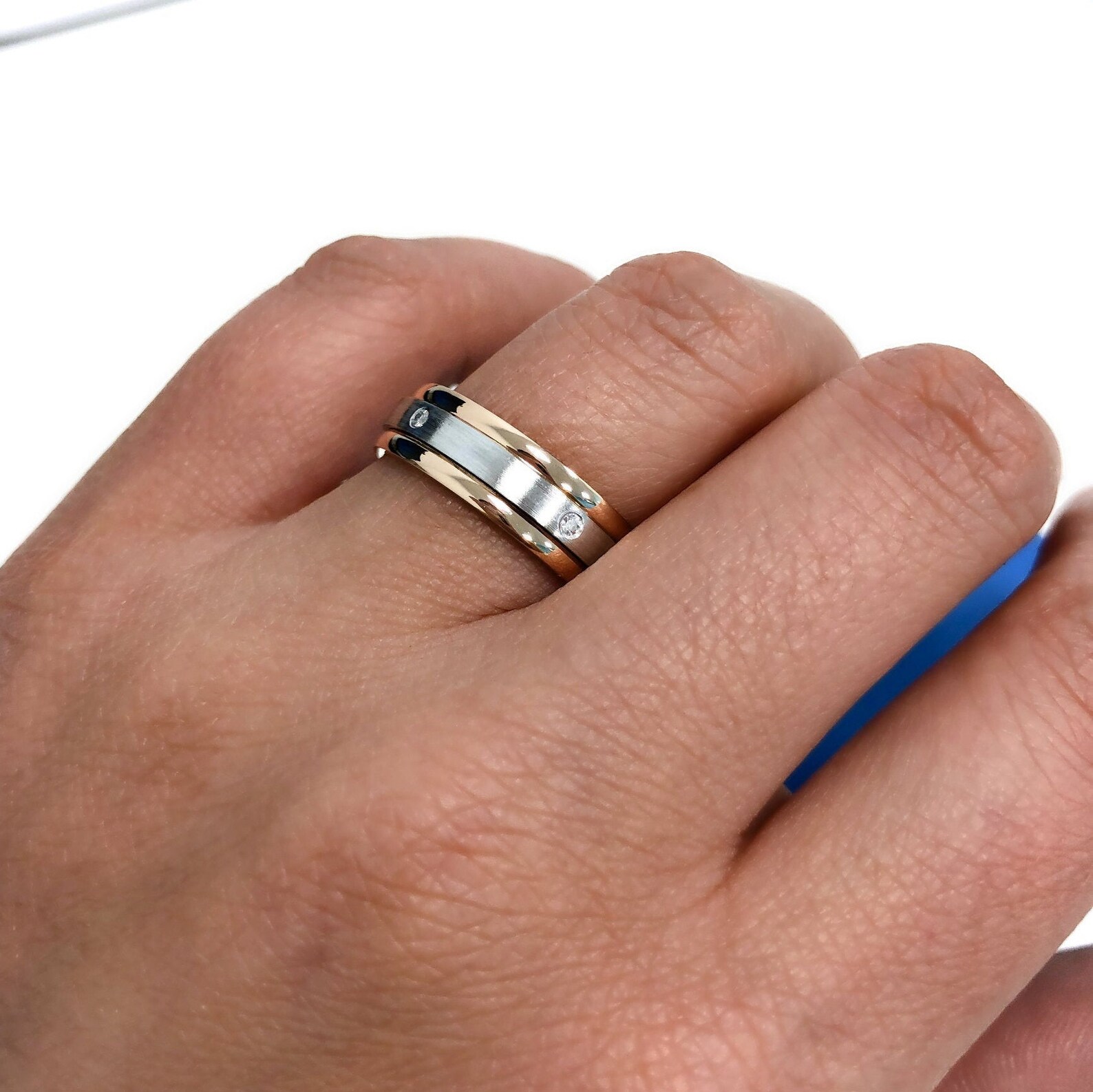 Matching 14k gold wedding bands. Matching wedding bands. Etsy