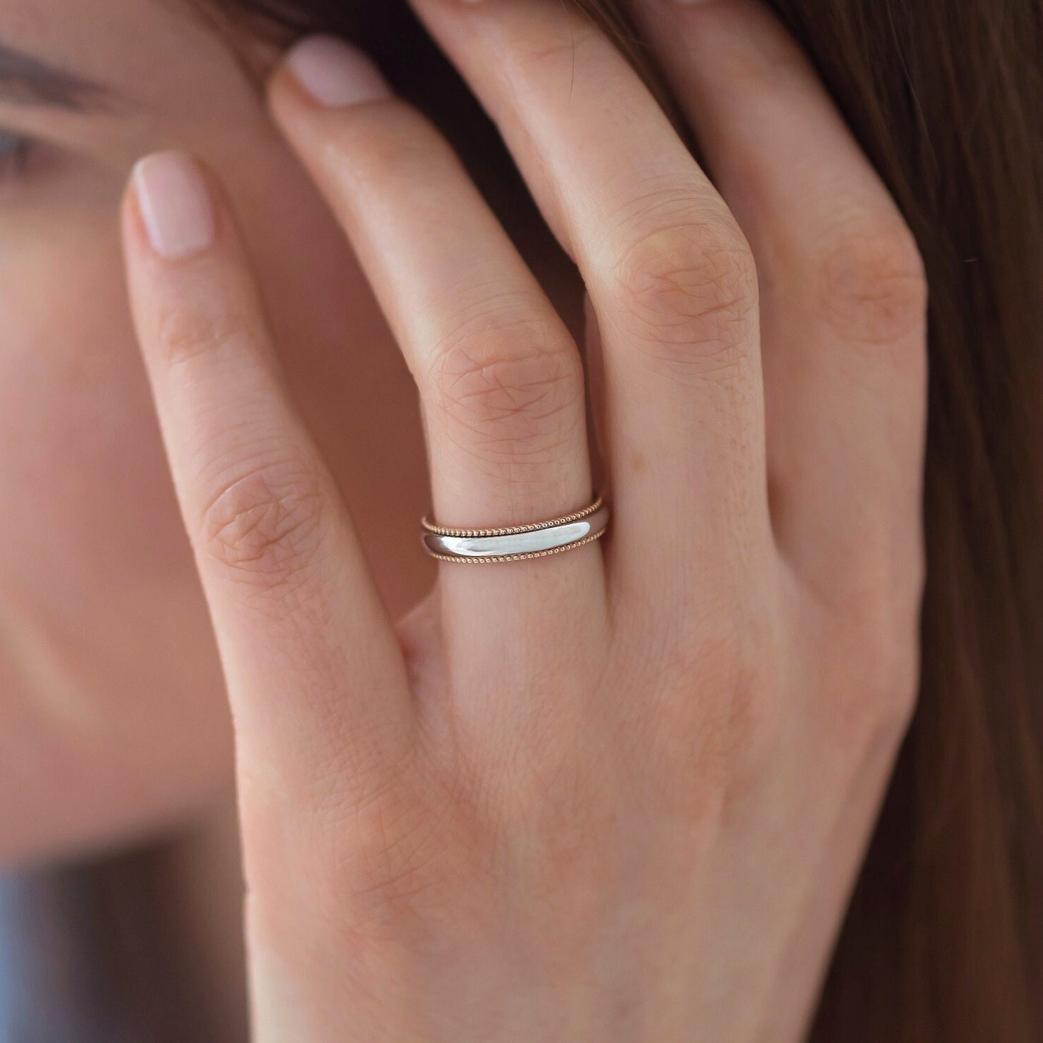 Milgrain wedding band best sale womens