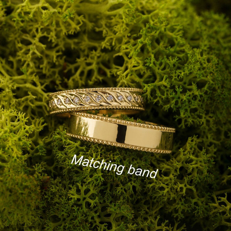 Unique Wedding Ring. Gold Wedding Band. Womens Wedding Bands. Etsy