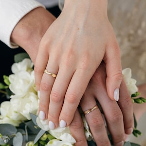 Matching Mobius Wedding Bands. His and Hers Mobius wedding rings set. Gold Mobius Rings image 8