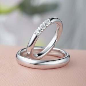 Platinum wedding band set. Platinum rings.  Wedding bands.