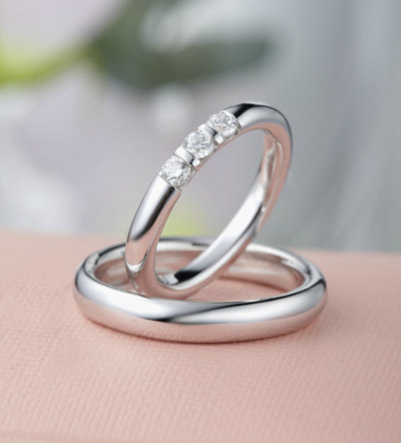 Platinum wedding band set. Platinum rings.  Wedding bands.