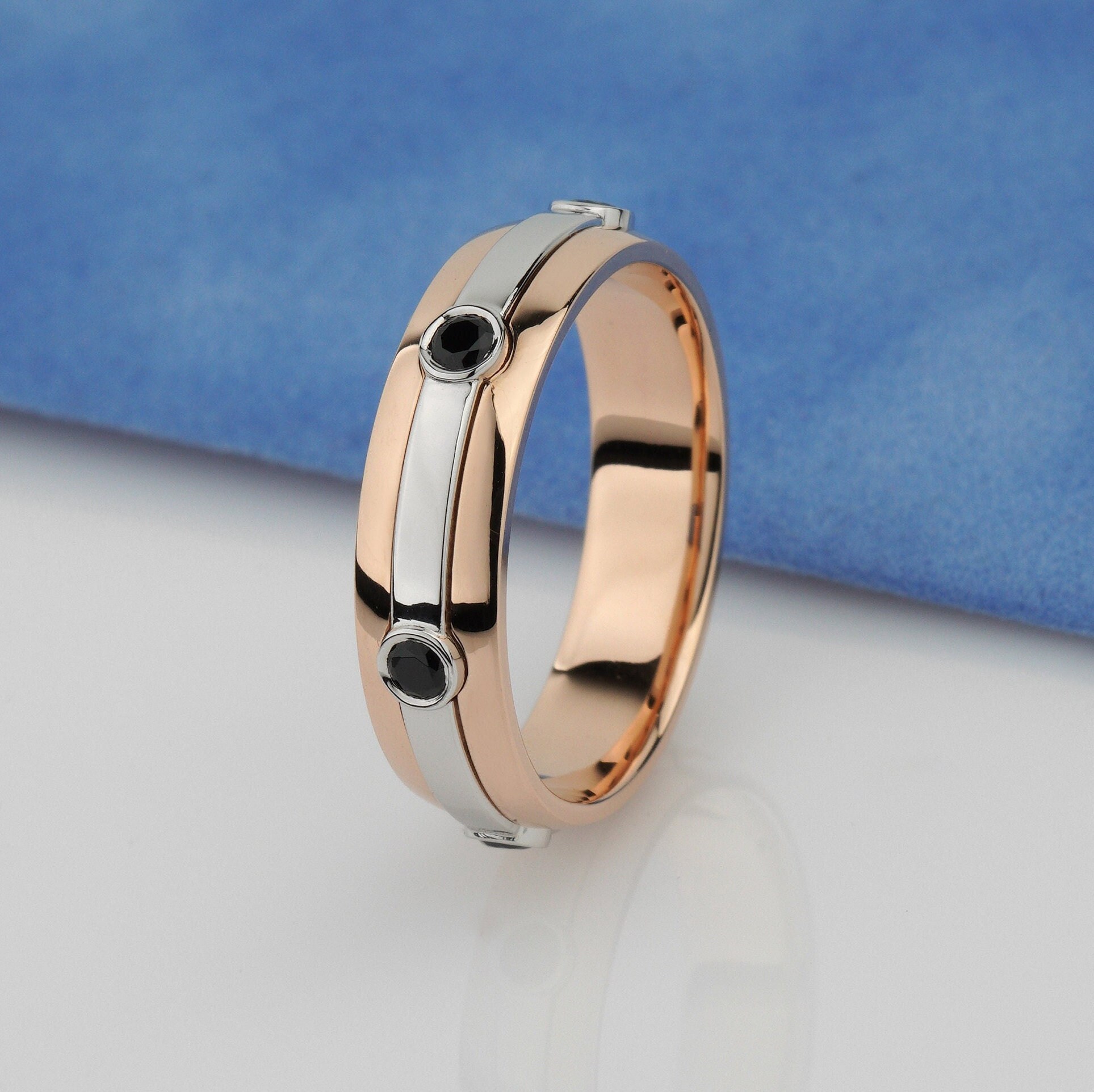 Mens wedding rings with shop black stone